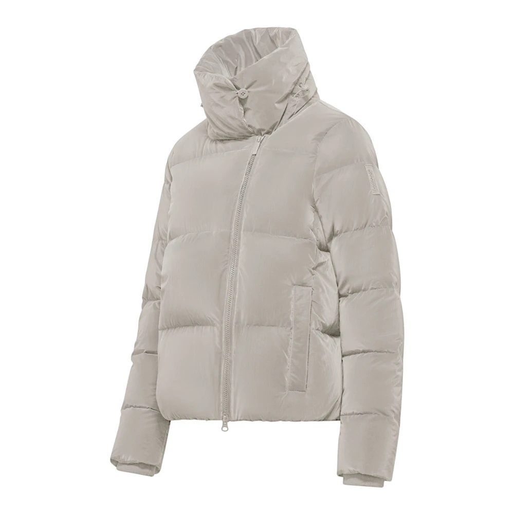 BomBoogie Fluweel-effect Donsjas met Hoge Kraag Gray Dames