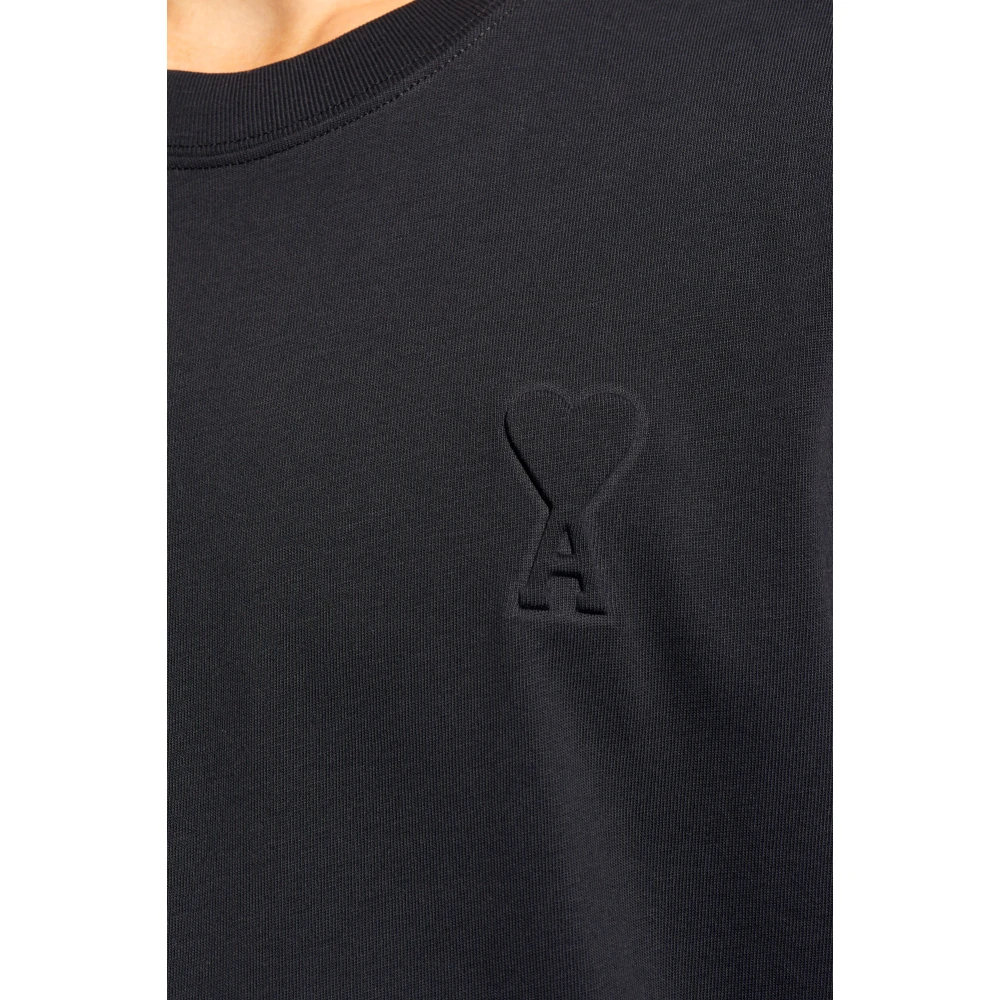 Ami Paris T-shirt met logo Black Heren