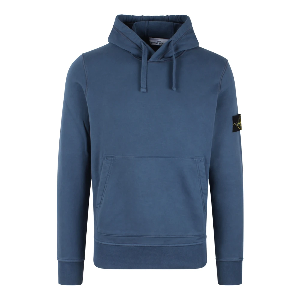 Stone Island Klassieke Logo Hoodie met Badge Blue Heren
