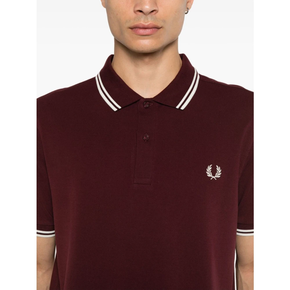 Comme des Garçons Bordeaux Polo Shirt met Logo Borduurwerk Red Heren