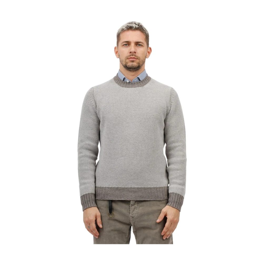 Gran Sasso Honeycomb Crew Neck Sweater Beige Heren