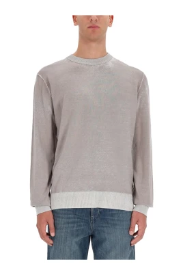 Crewneck Distressed Knit Sweater