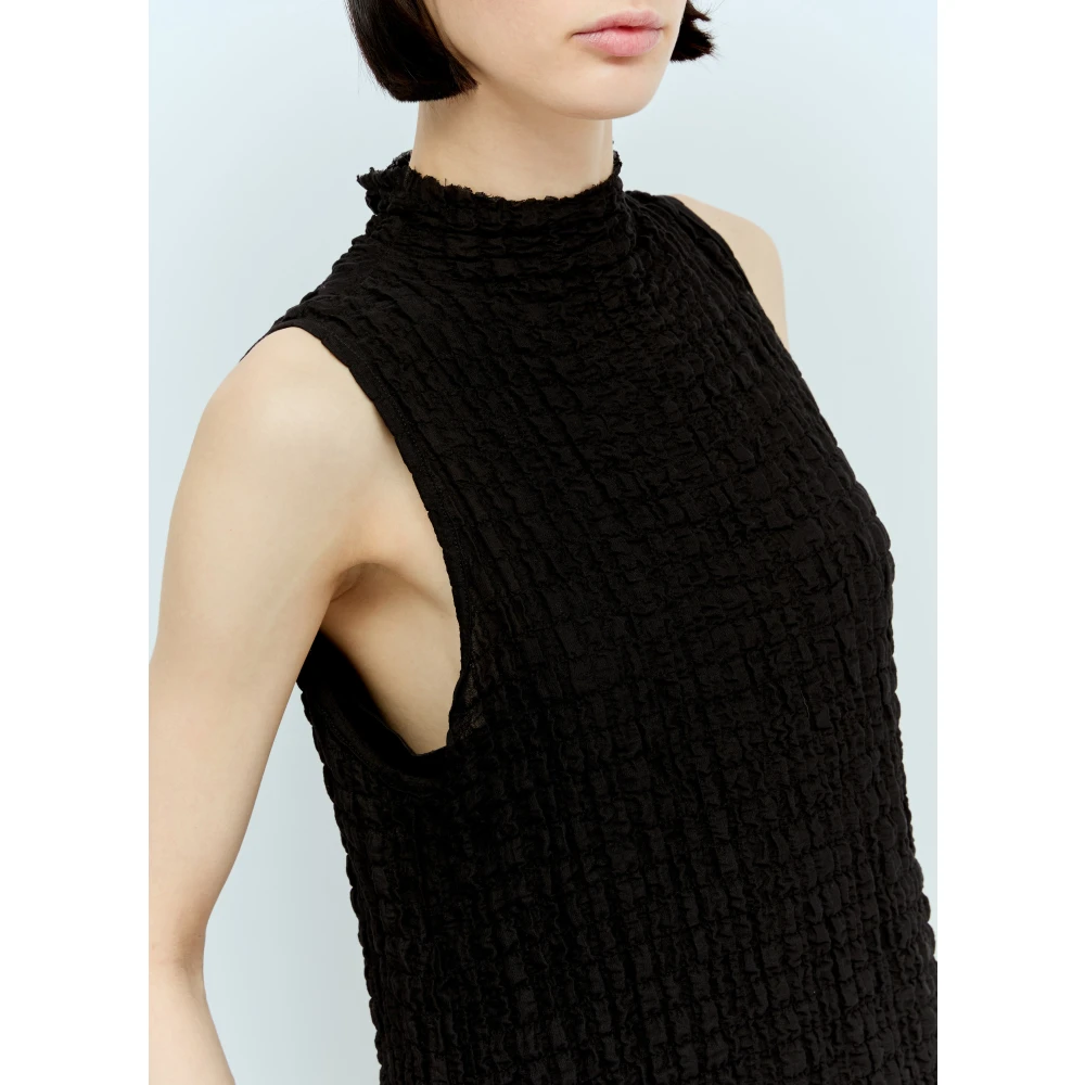 Song for the Mute Ruched Weave High Neck Midi Dress Black Dames