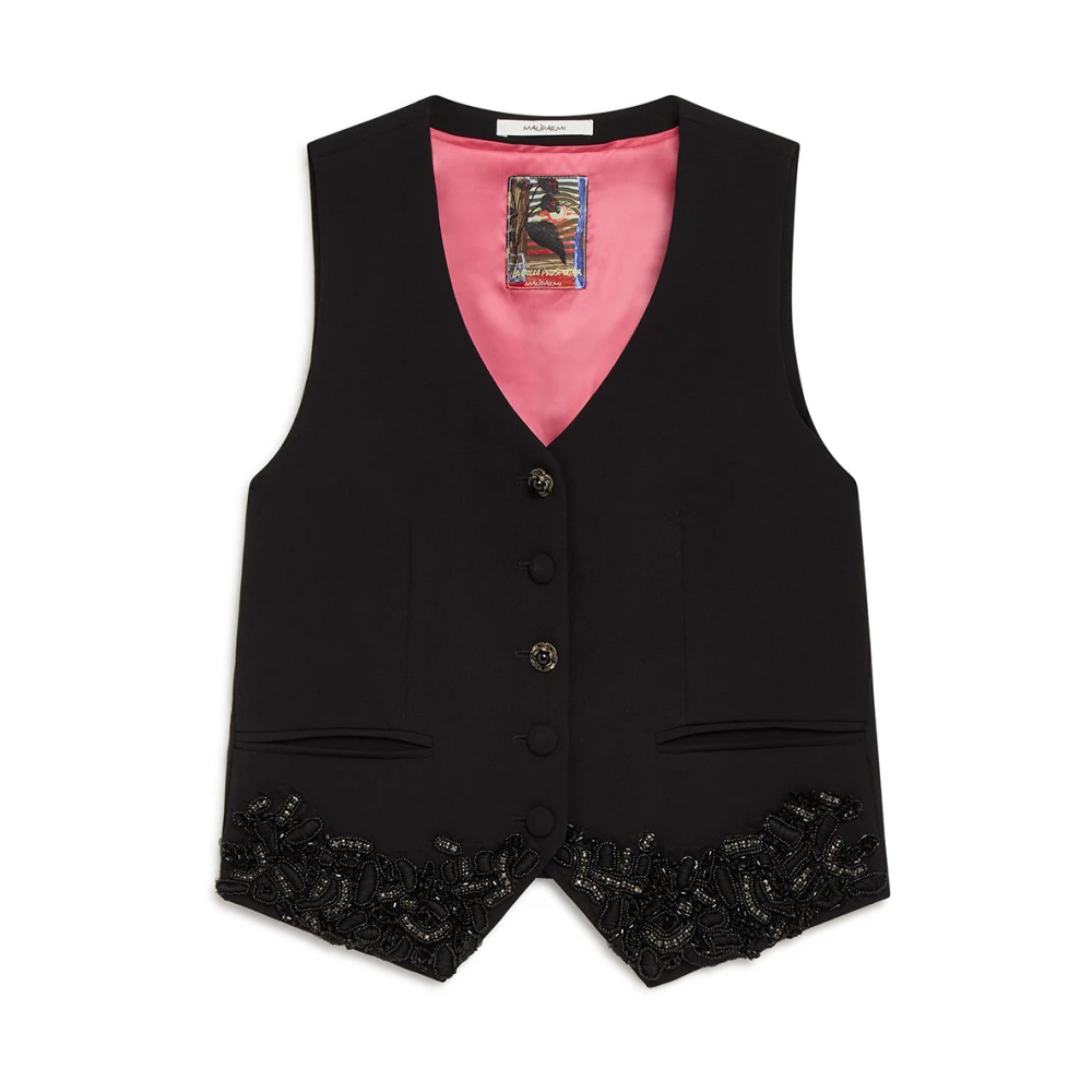 Maliparmi Precious Fringes Vest Black Dames