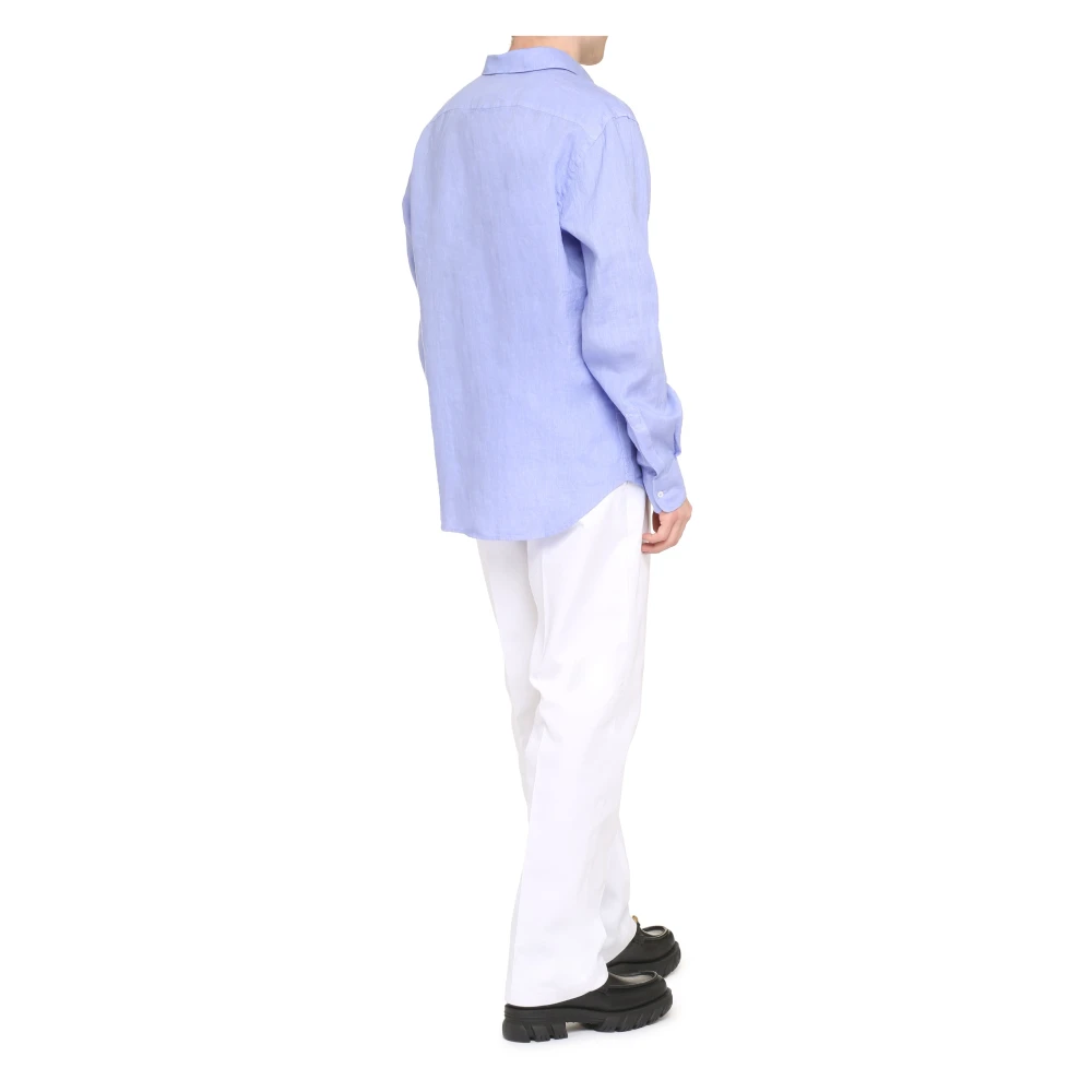 Aspesi Linnen Casual Overhemd Blue Heren