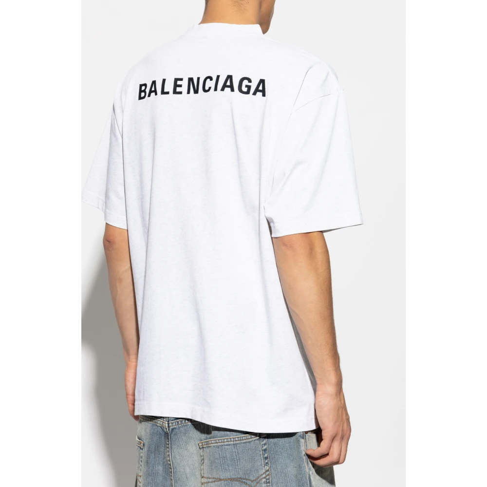 Balenciaga T-shirt met geborduurd logo White Heren