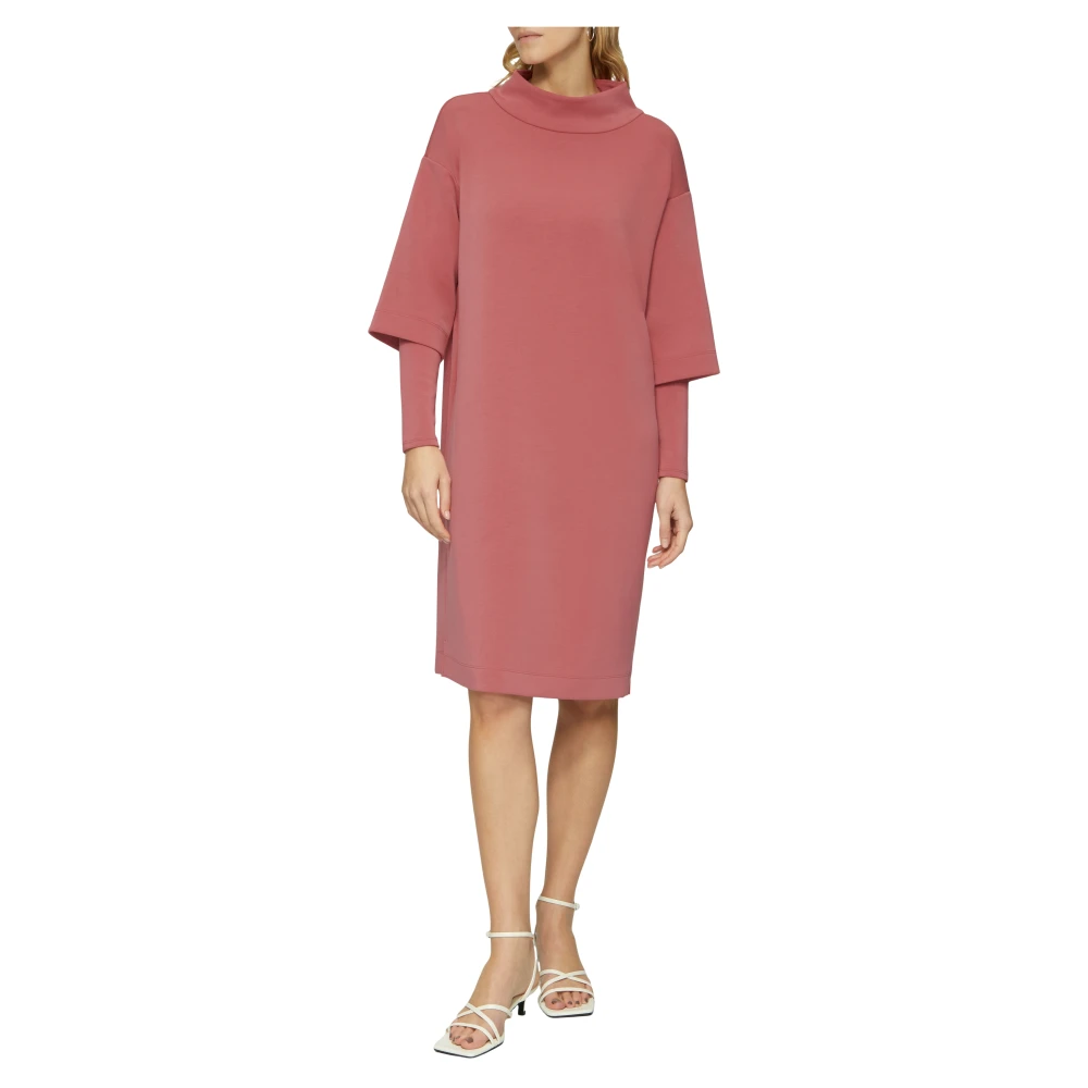 s.Oliver Korte Scuba Jurk met Opstaande Kraag Pink Dames