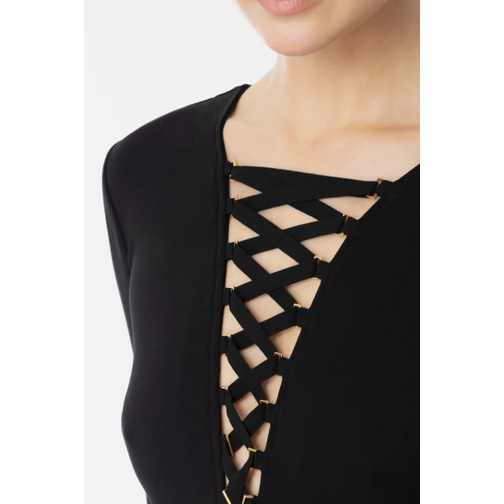 Elisabetta Franchi Zwarte Top met Stijl Black Dames