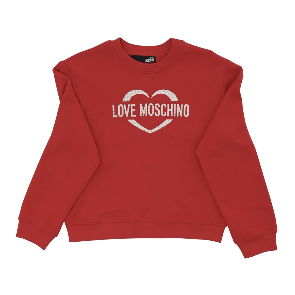 Love Moschino Rode Katoenen Sweatshirt Red Dames