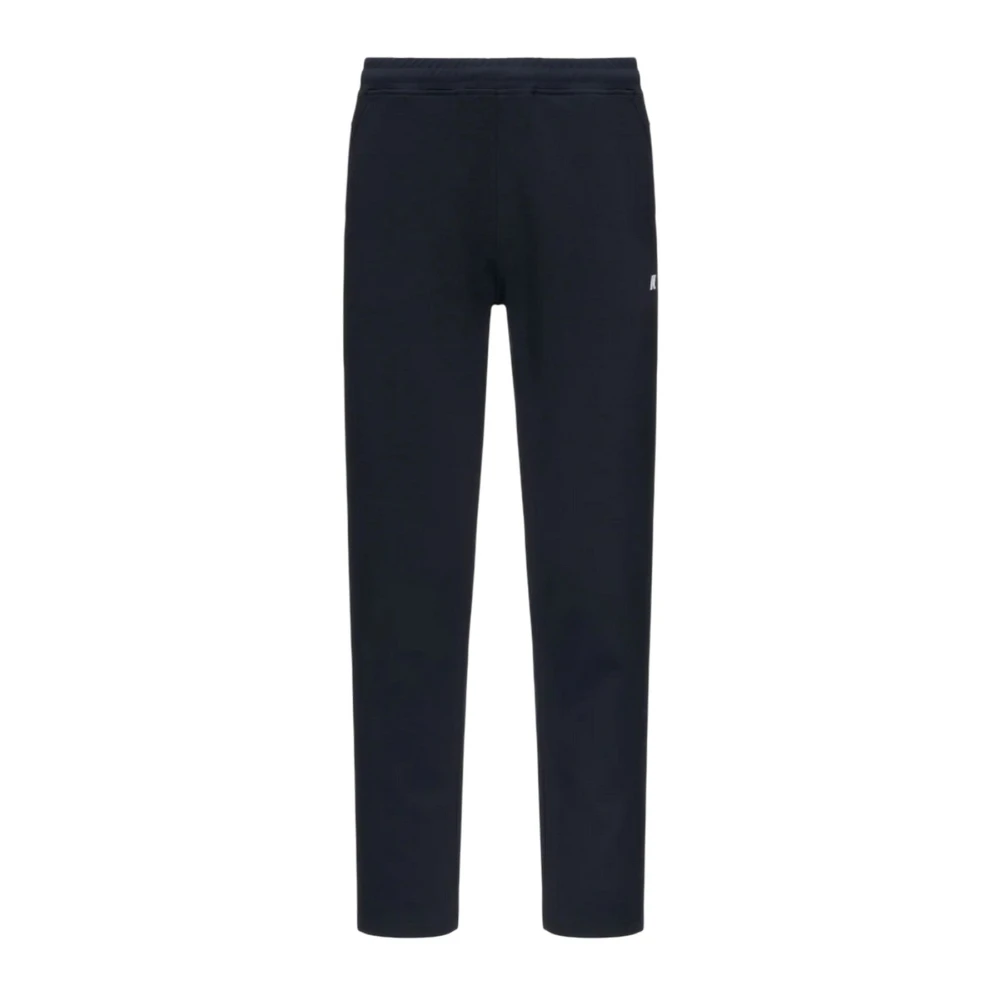 K-Way Men's Blue Polyester Pants With Elastane Blend
