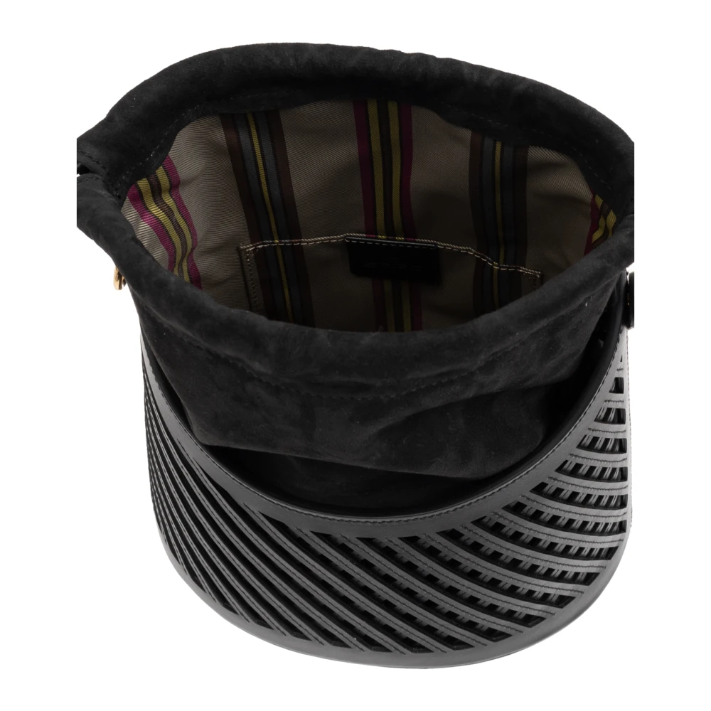 ETRO Schoudertas Saturno Medium type bucket Black Dames