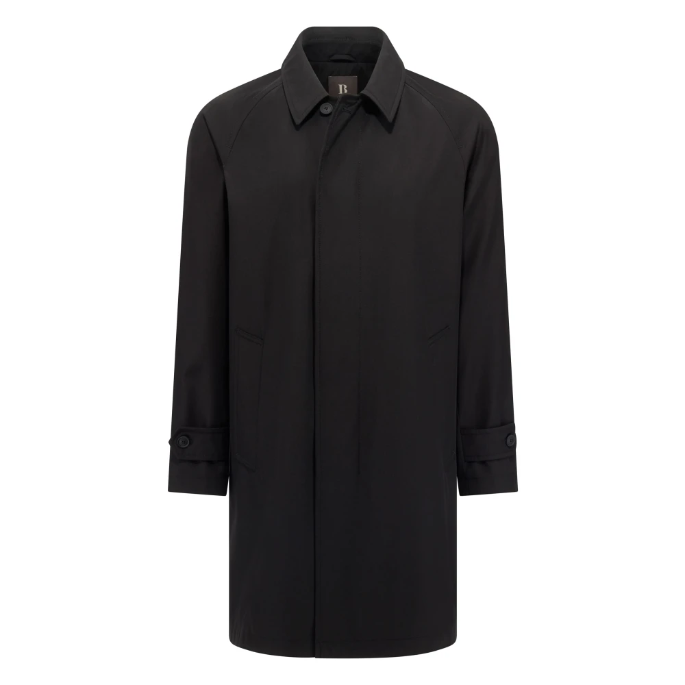 Boggi Milano Pure Travel Wool Pelerine Black Heren