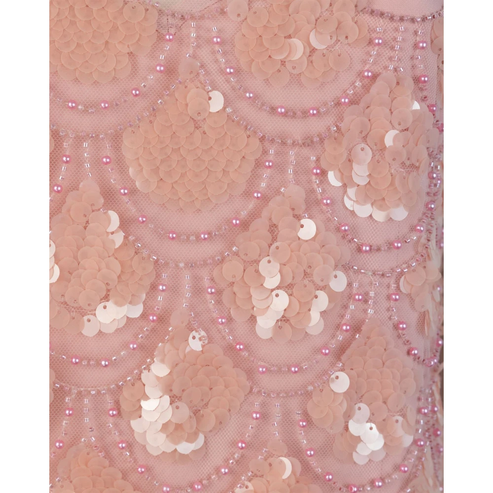 Rotate Birger Christensen Maxi-jurk met pailletten en split Pink Dames