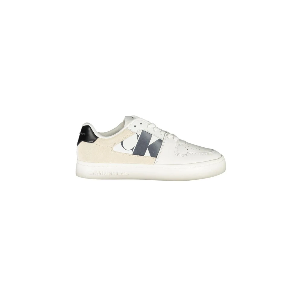 Calvin Klein Women's White Polyester Sneakers With Exclusive Print