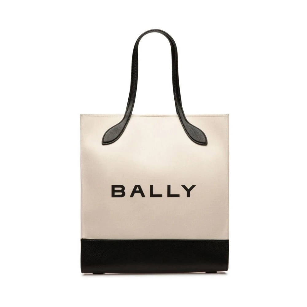Bally Logo Print Tote Tas Beige Dames