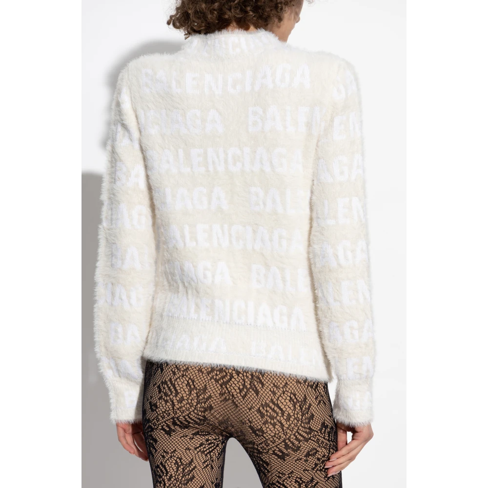 Balenciaga Monogram Sweater Beige Dames