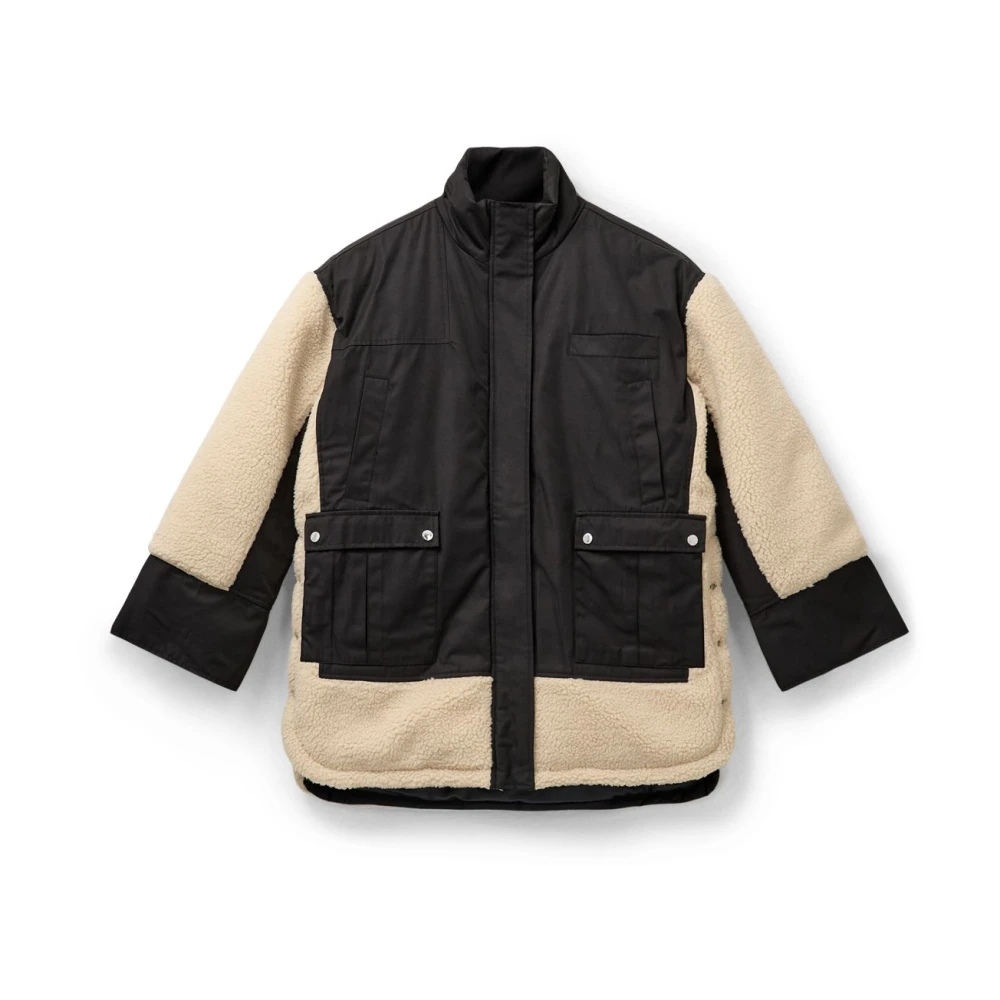 Blanche Geborduurde Teddy Jas met Zijknopen Black Dames