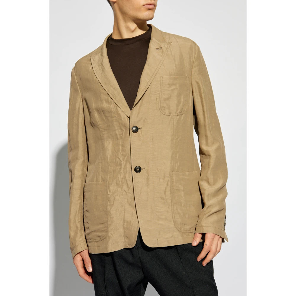 Giorgio Armani Blazer met zakken Beige Heren