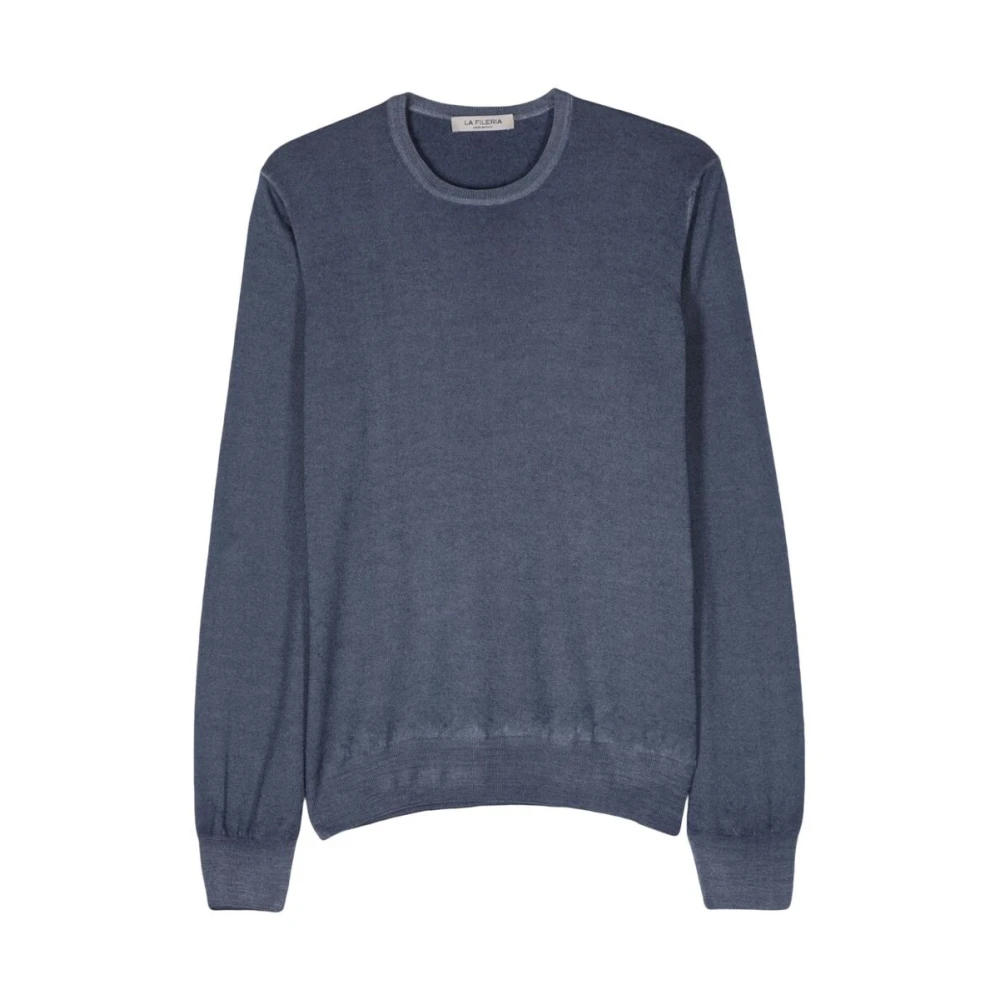 La Fileria Round-neck Knitwear Blue Heren