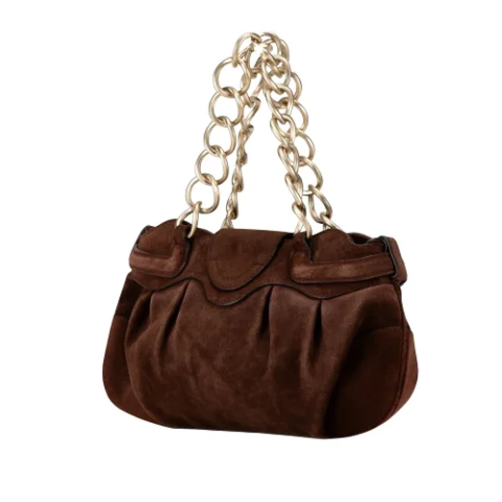 Salvatore Ferragamo Pre-owned Suede handbags Brown Dames
