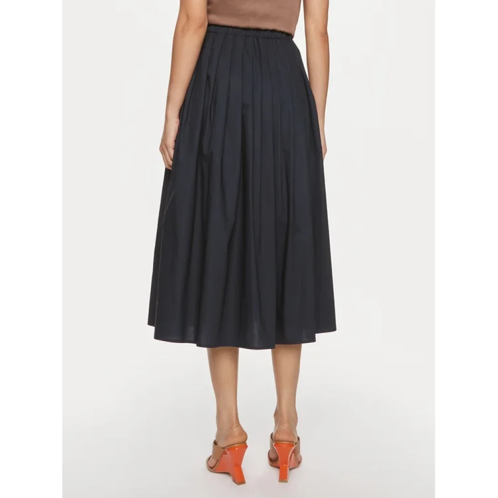 ViCOLO Navy Katoenen Midi Rok Black Dames