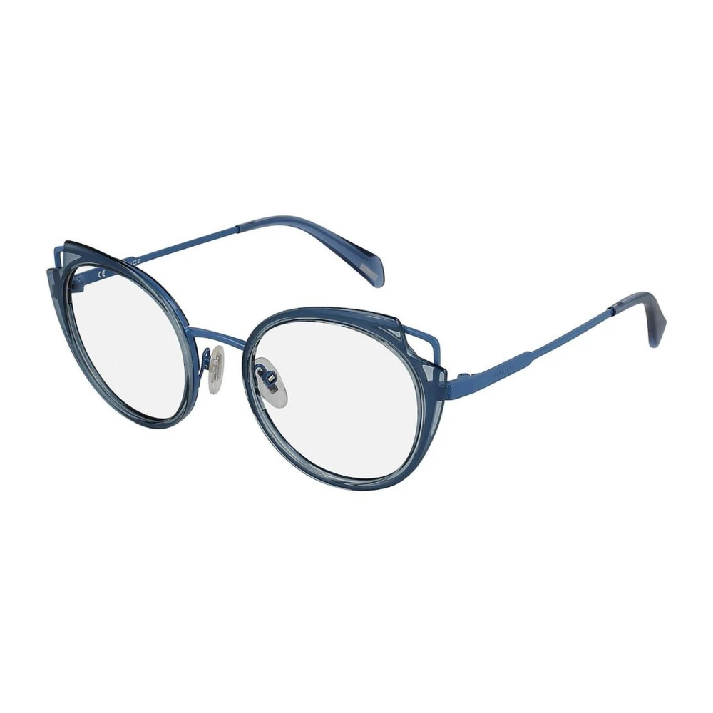 Police Blauw Metalen Frame Bril met Jeans Wijzerplaat Blue Dames
