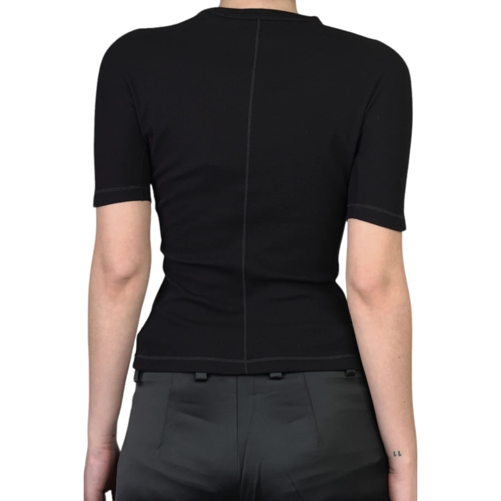 Y-3 Zwarte Fitted Tee Shirt Black Dames