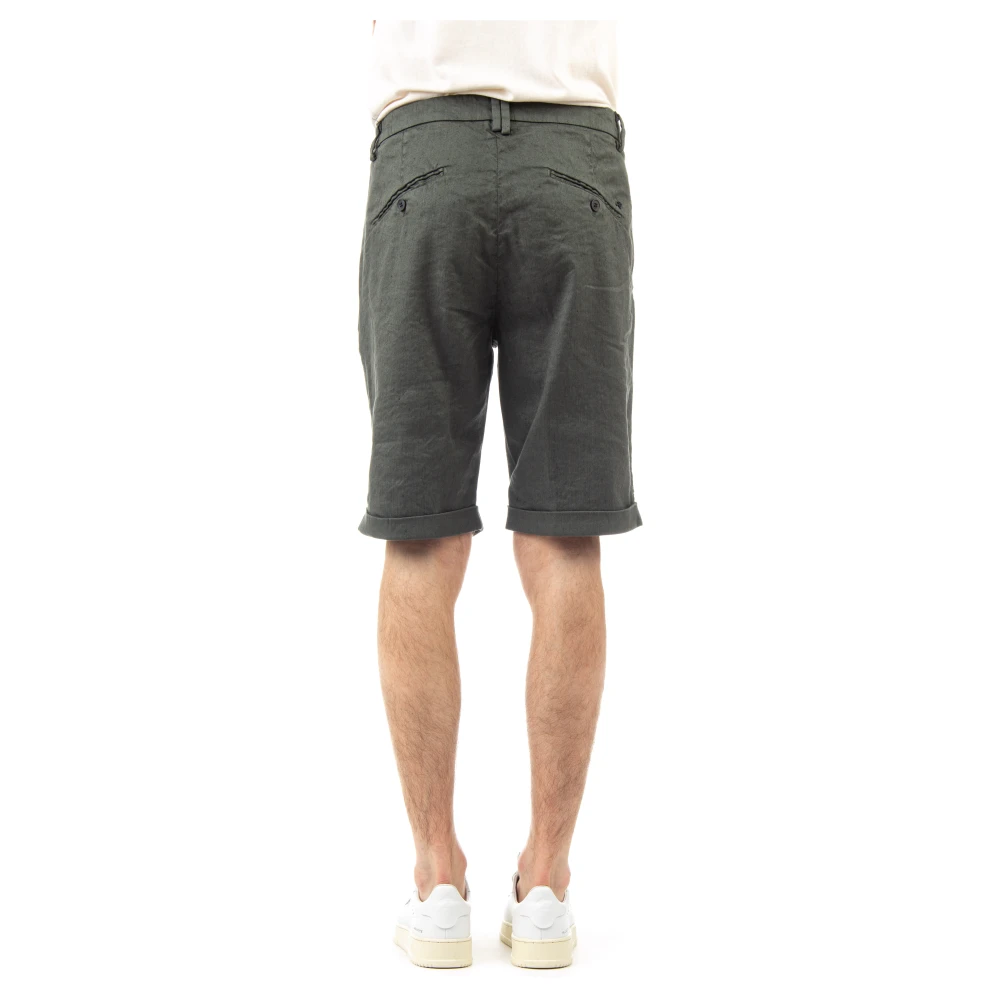 Mason's Groene Linnenmix Relaxte Shorts Green Heren