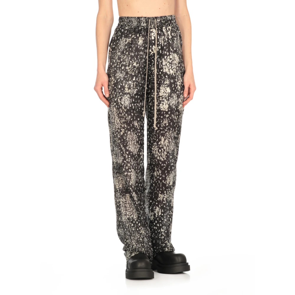 Rick Owens Zwarte broek met elastische tailleband en zakken Black Dames