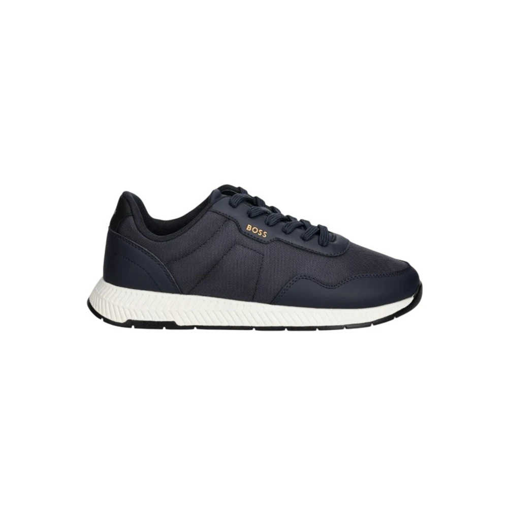Hugo Men's Blue Titanium Runner Trainers With Rubber Sole - Sneakers - 6 Uk - Shoes