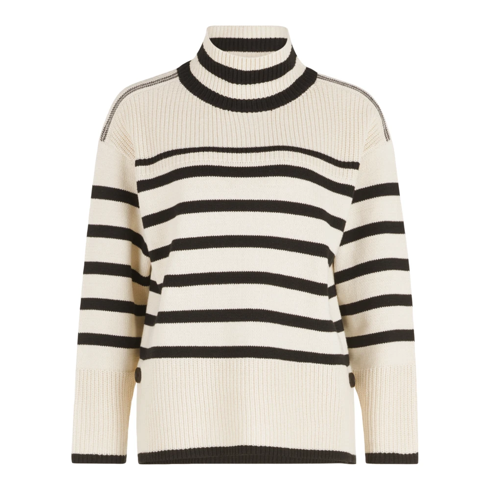 Betty Barclay Gestreepte grofgebreide trui Beige Dames