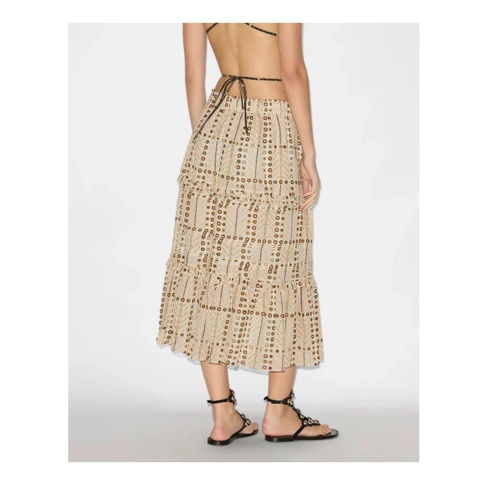 Isabel Marant Étoile Gedrukte Katoenen Voile Lange Rok Multicolor Dames