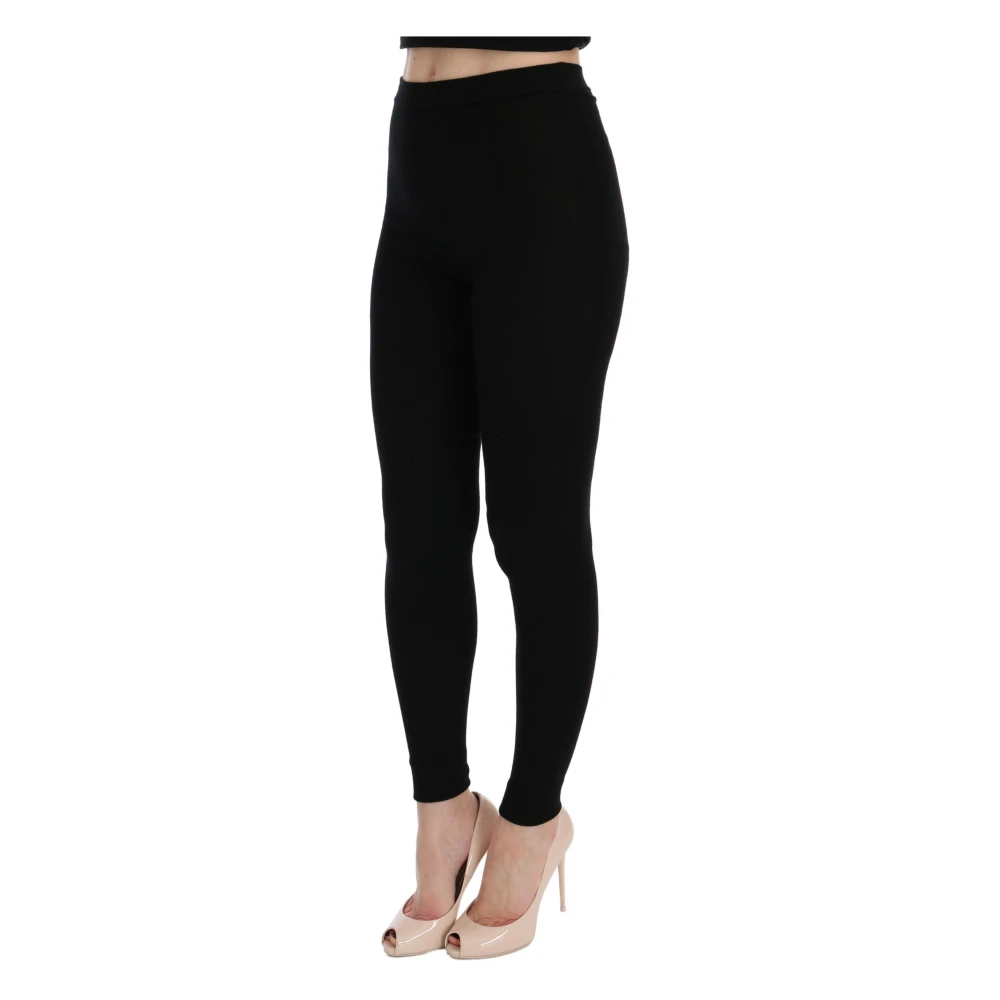 Dolce & Gabbana Elegante Zwarte Kasjmier Broek Black Dames