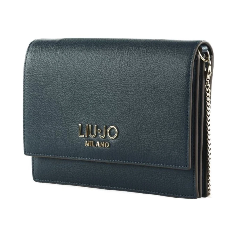 Liu Jo Stijlvolle Ketting Clutch met Magneetsluiting Blue Dames