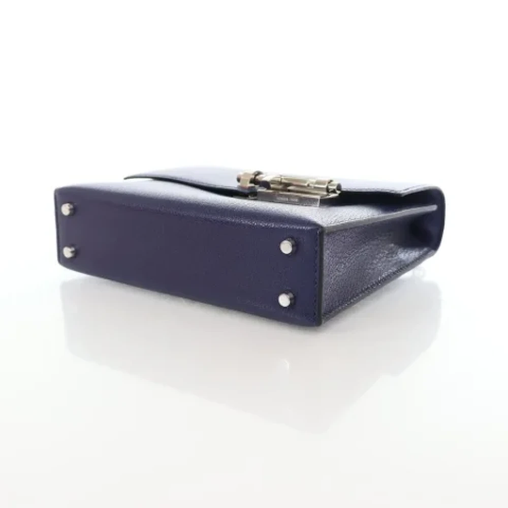 Hermès Vintage Pre-owned Leather crossbody-bags Blue Dames
