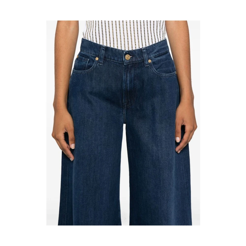 7 For All Mankind Donkerblauwe Wide Leg Denim Jeans Blue Dames