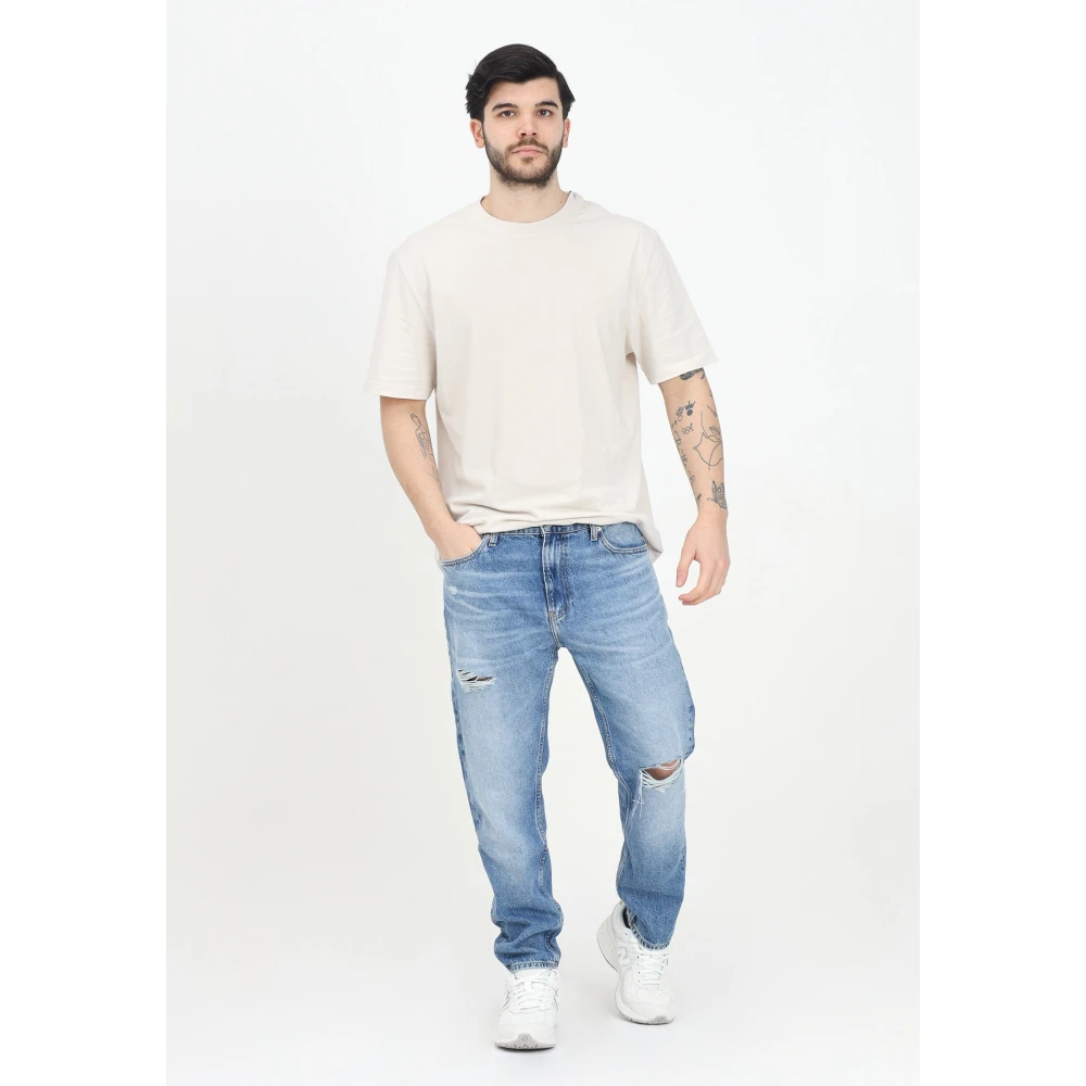 Calvin Klein Jeans Vintage versleten denim jeans Blue Heren