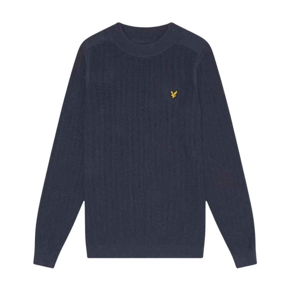 Lyle & Scott Men's Blue Cotton Knitwear Round Neck