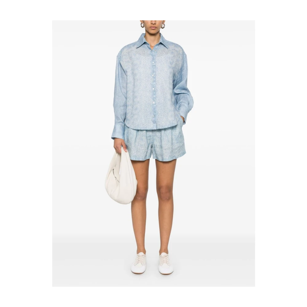 Ermanno Scervino Blauw Overhemd met Drukknopen Blue Dames