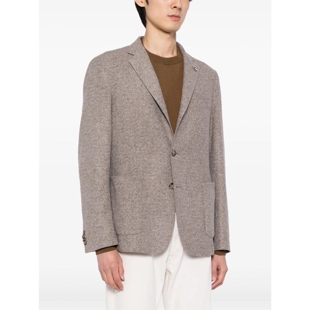Hugo Boss Gemengde wollen jas met 2 knopen Beige Heren
