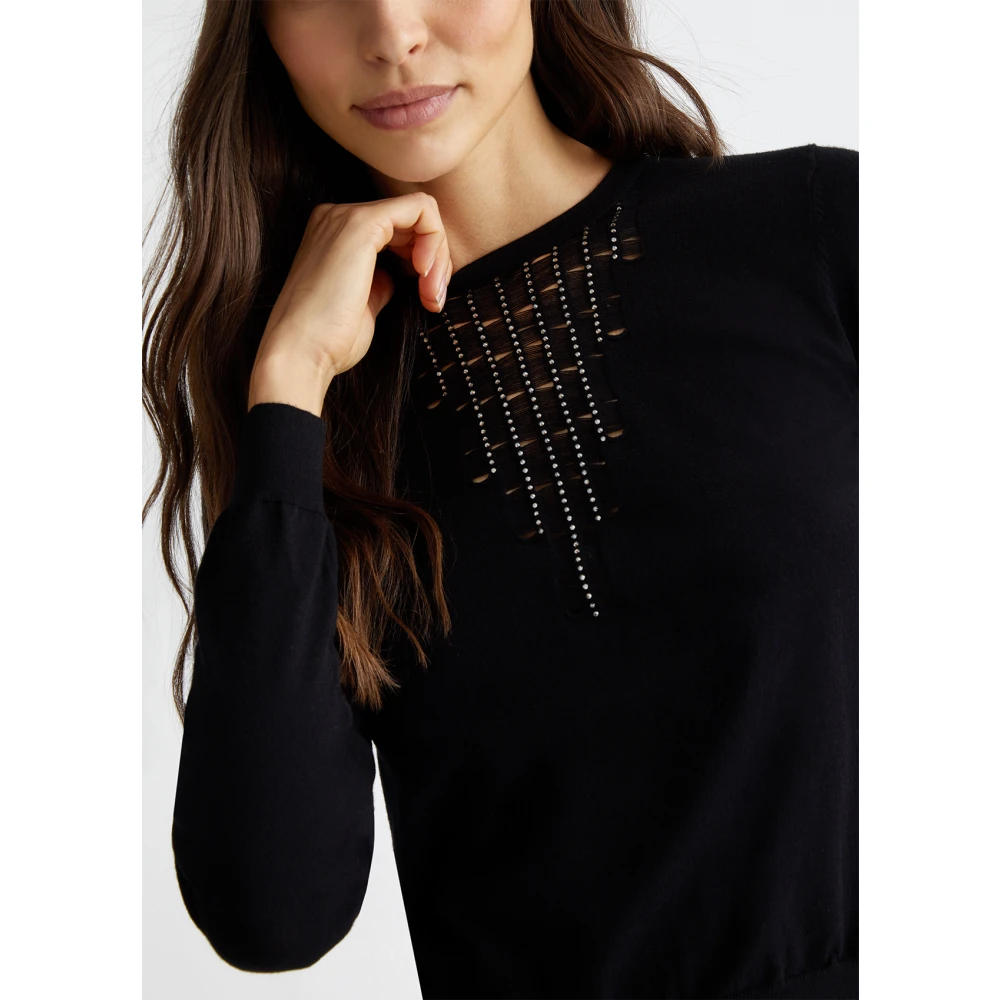 Liu Jo Sprankelende Strass Top Black Dames