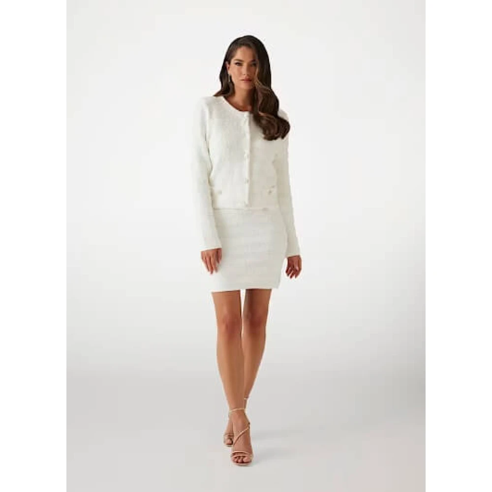 Guess Sequin Bouclé Minirok White Dames