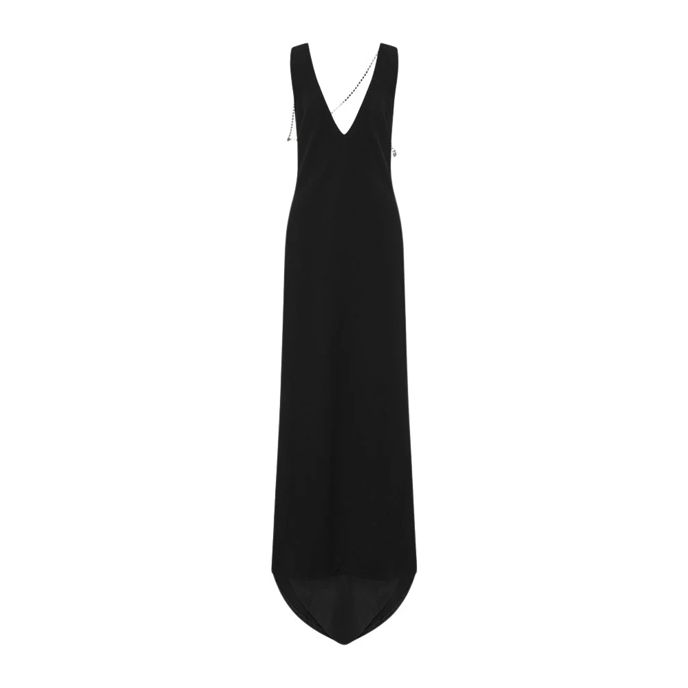 Moschino Black Gowns, Female, Xl, Embellished Stretch Crepe Dress