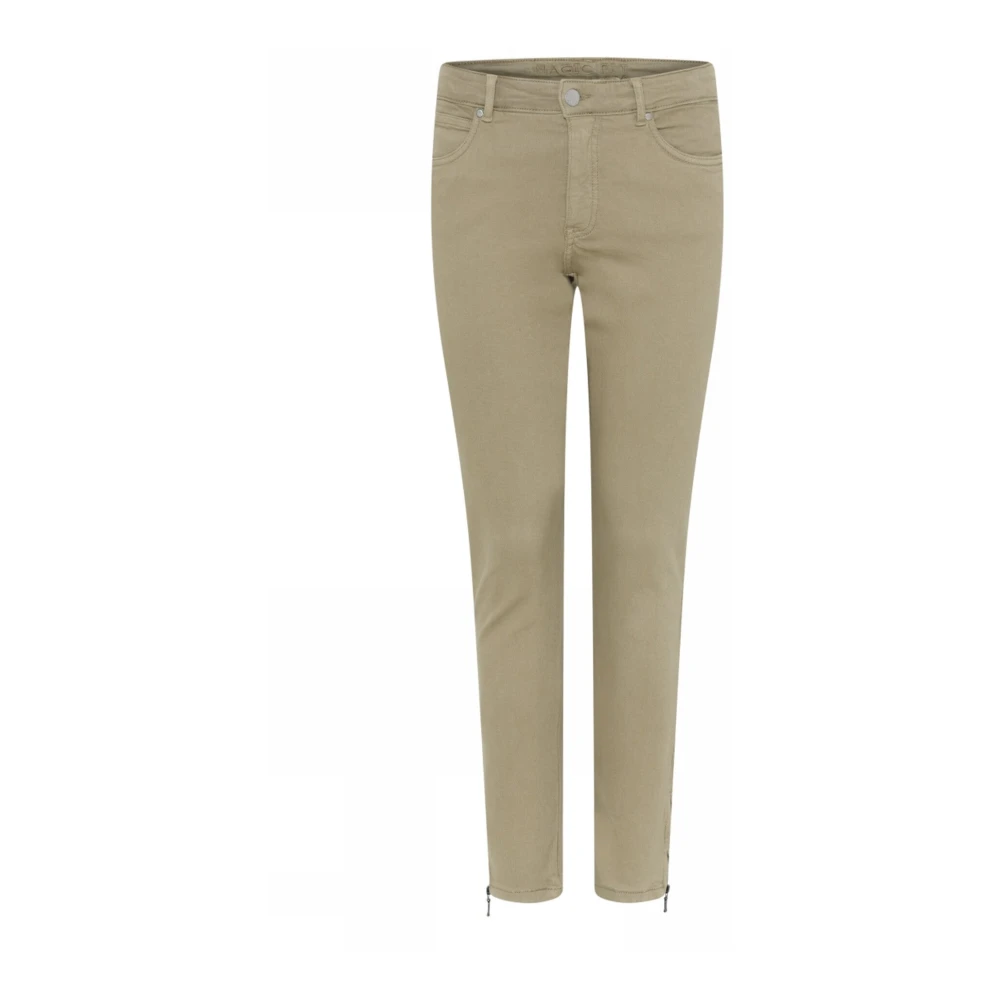 C.ro Women's Beige Slim-Fit Trousers, L, Magic Fit Sand Stylish Trousers