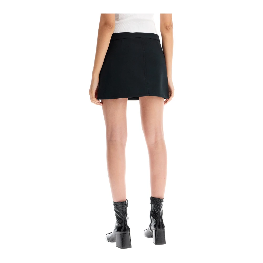 Courrèges Twill Mini Rok met Zakken Black Dames