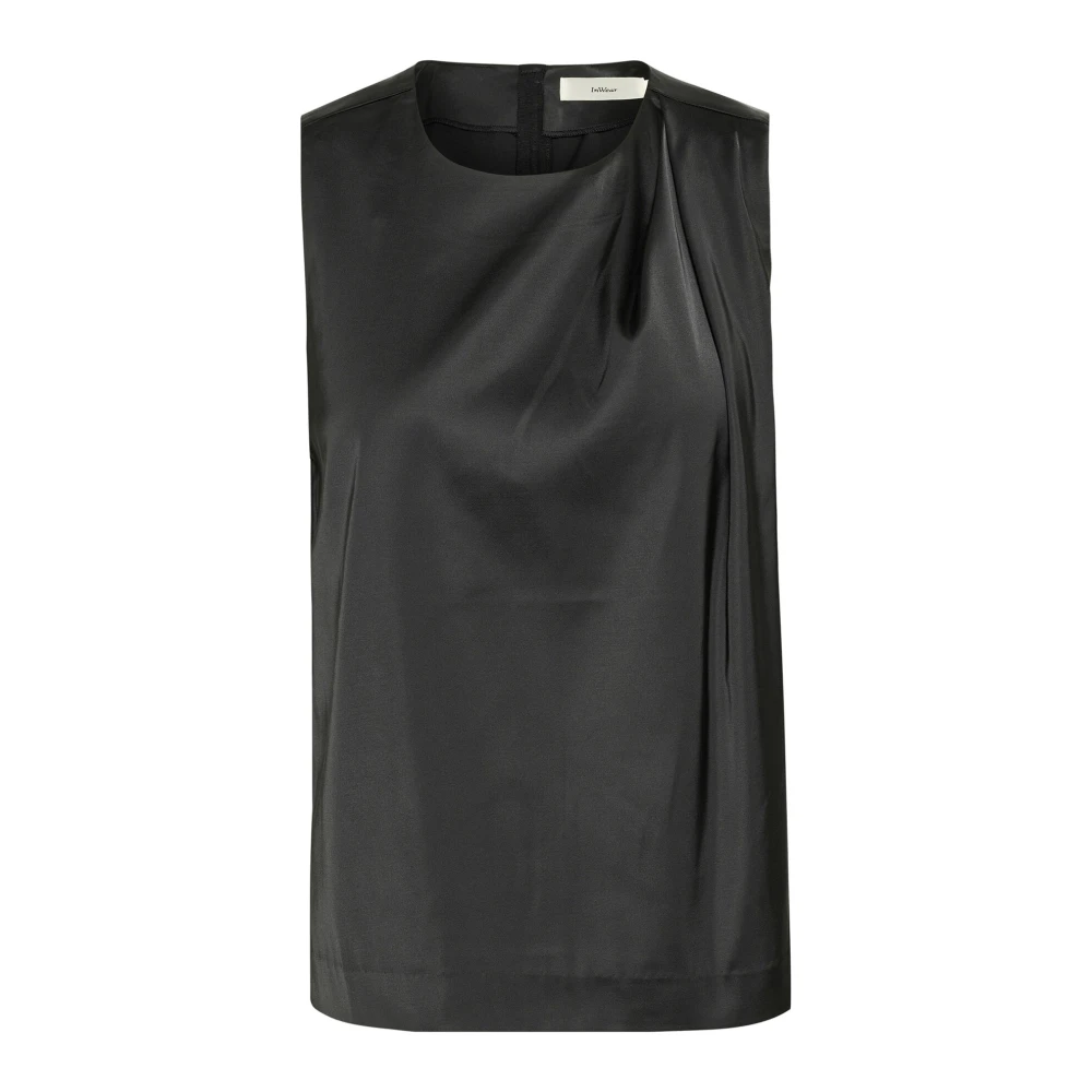 InWear Svart Draperad Topp Blus Black, Dam