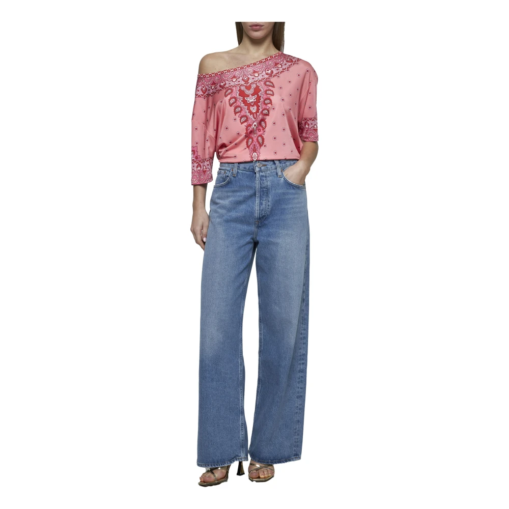 ETRO Bloemen Paisley Print Roze Top Pink Dames