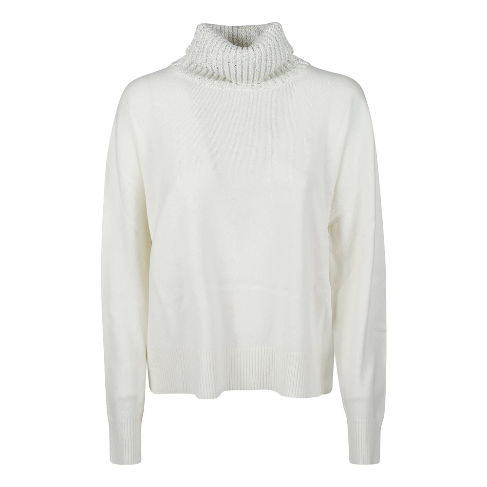 Fabiana Filippi Comfortabele Gebreide Turtle Neck Sweater Beige Dames