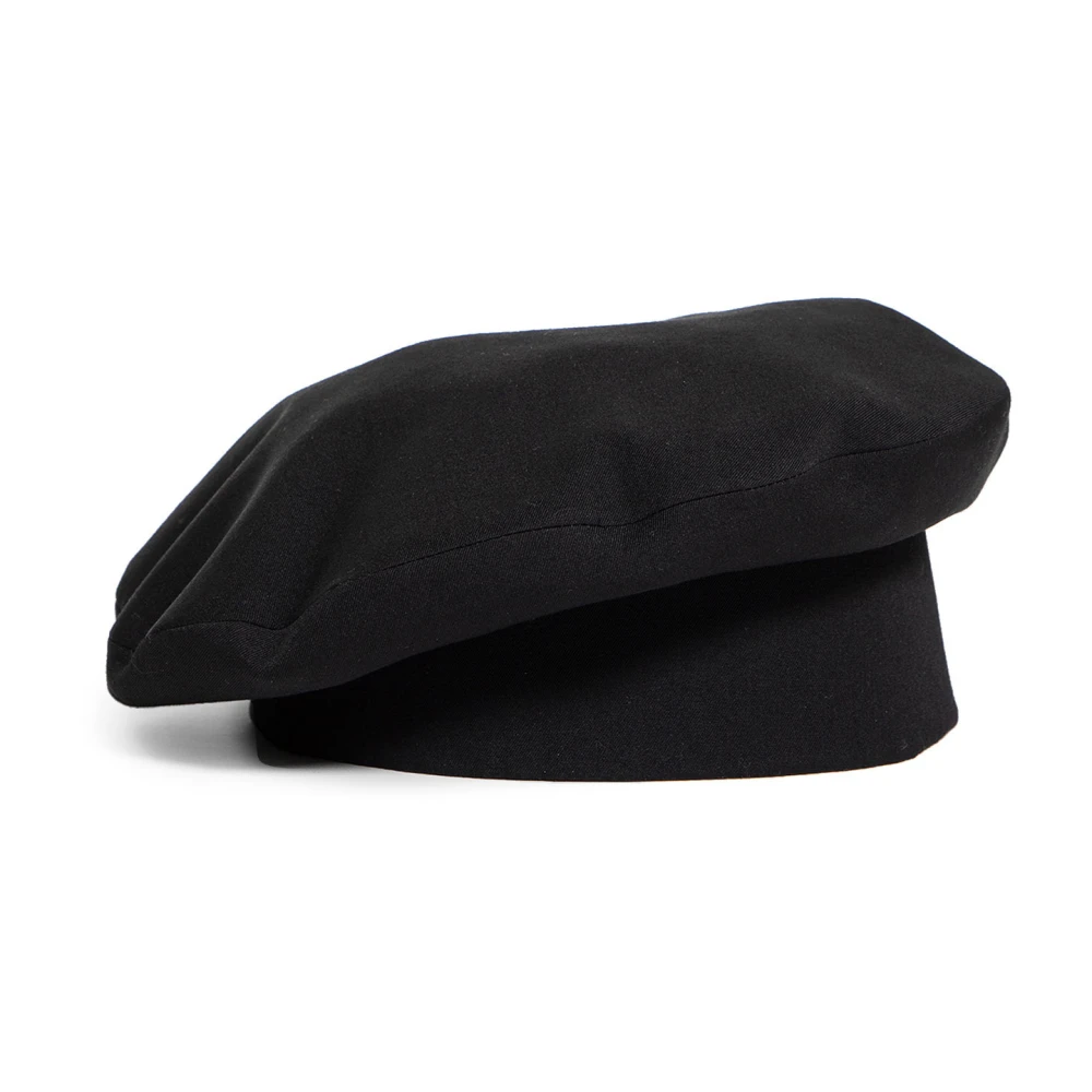 Yohji Yamamoto Zwart Wol Bucket Beret Hoed Black Dames