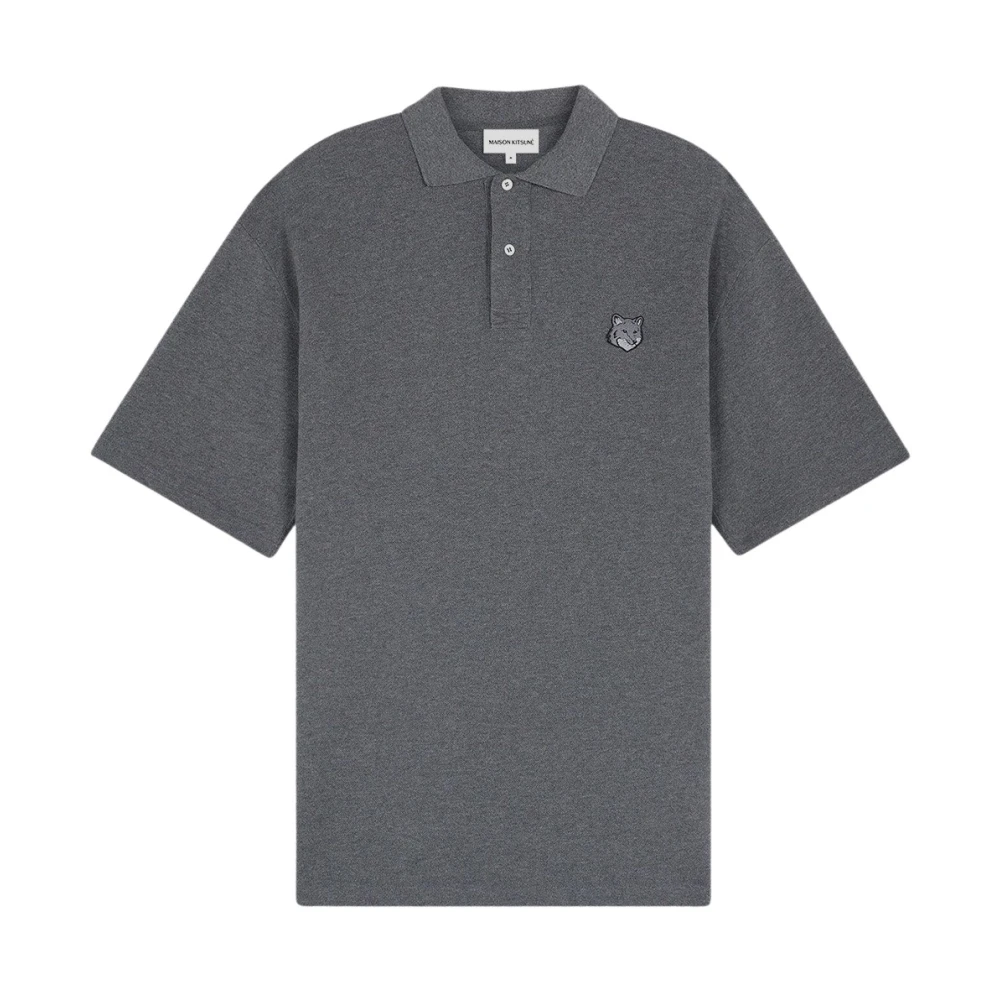 Maison Kitsuné Bomull Fox Polo Skjorta Gray, Herr